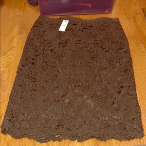 Brown embroidered skirt